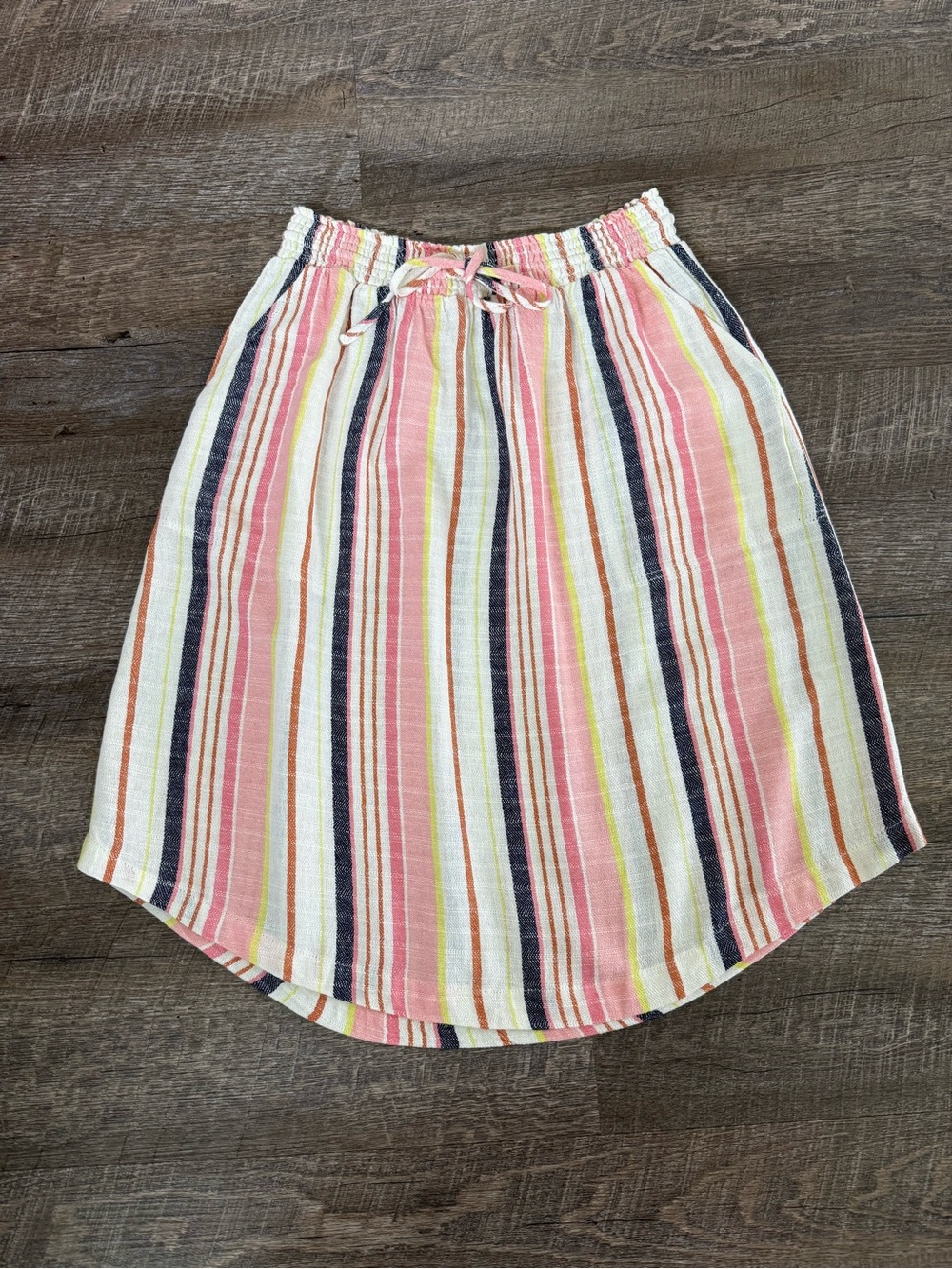 Westbound Pink, White & Navy Striped High-Low Skirt